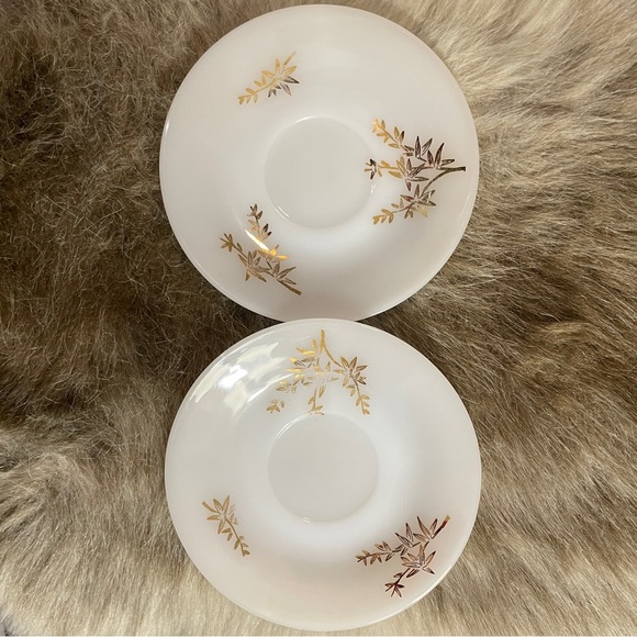 Federal Glass Dining Vintage 96s Federal Glass Golden Glory Milk